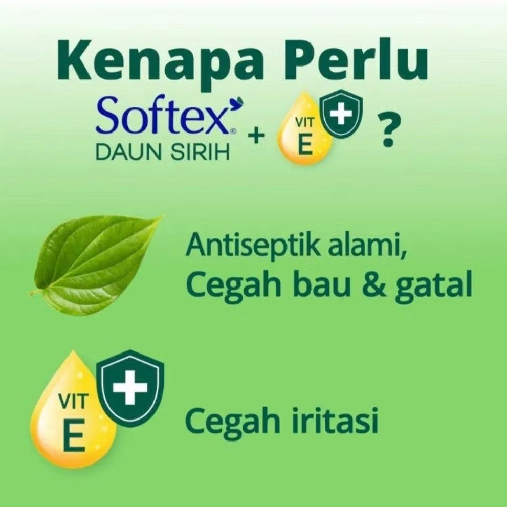 Softex Daun Sirih Pembalut Wanita Wing Malam 29 cm 16 pcs