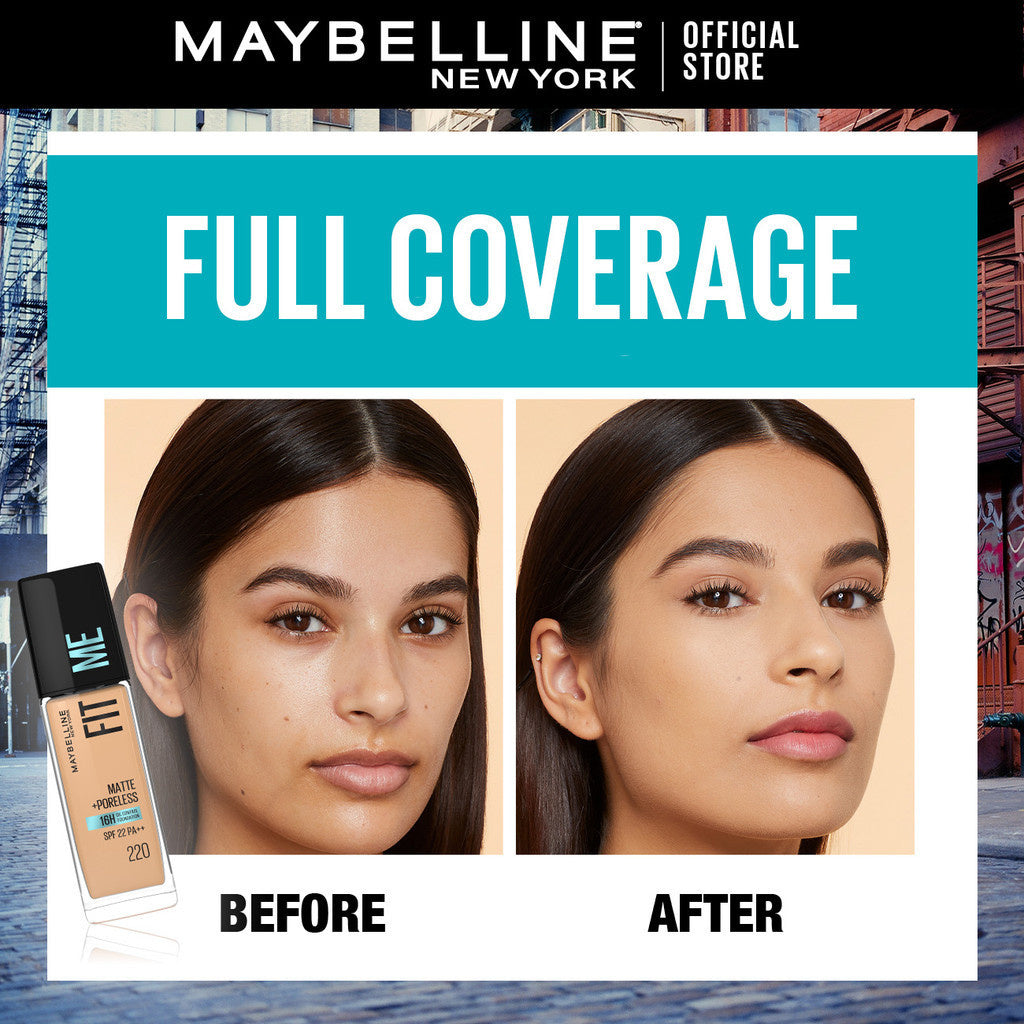 MAYBELLINE OFFICIAL Paket Hemat Face Makeup Fit Me Primer + Liquid Foundation 220 + Concealer 30 | Kulit Sawo Matang
