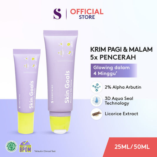 SOMETHINC SKIN GOALS Moisture Silk Creme - Krim Pagi & Malam 5x Pencerah
