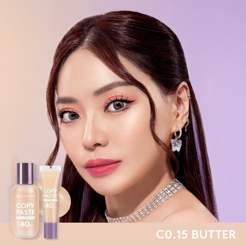 SOMETHINC Copy Paste Tinted Sunscreen SPF 40 PA++++ - Skin Tint Ringan Dengan Finish Dewy | Meratakan Warna Kulit Serta Melindungi Wajah Dari UVA & UVB, Mengandung skincare dan Tahan Lama