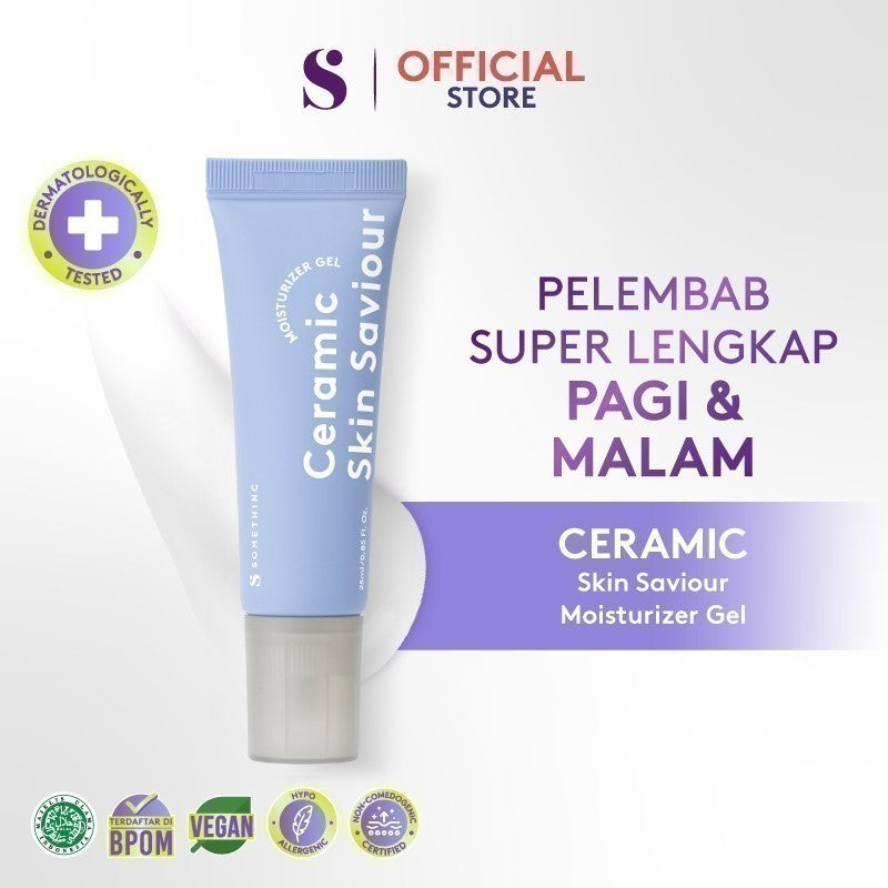 SOMETHINC CERAMIC SKIN Saviour Moisturizer Gel - Cocok untuk Acne dan Kulit Sensitif, Moisturizer Non comedogenic, Melembapkan , Mengurangi kemerahan. Pelembab kulit tidak menyumbat pori