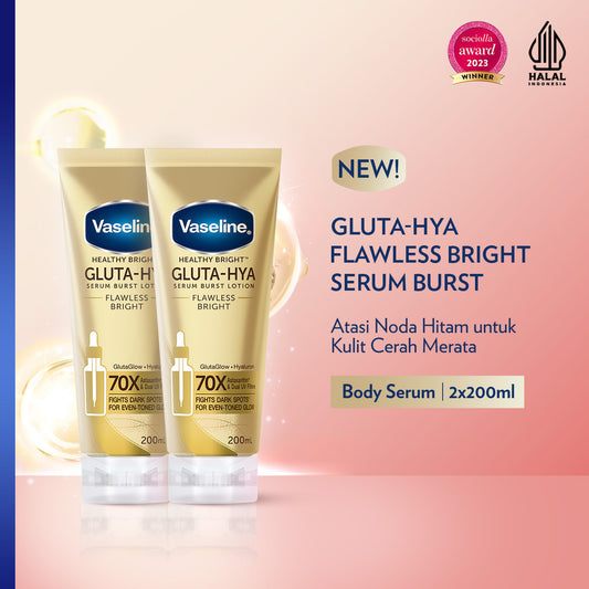 VASELINE Gluta-Hya Body Serum Flawless Bright 200 mL x2