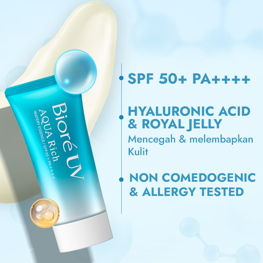 Biore UV Aqua Rich Skincare Sunscreen Waterproof Double UV Filter Watery Essence 15GR