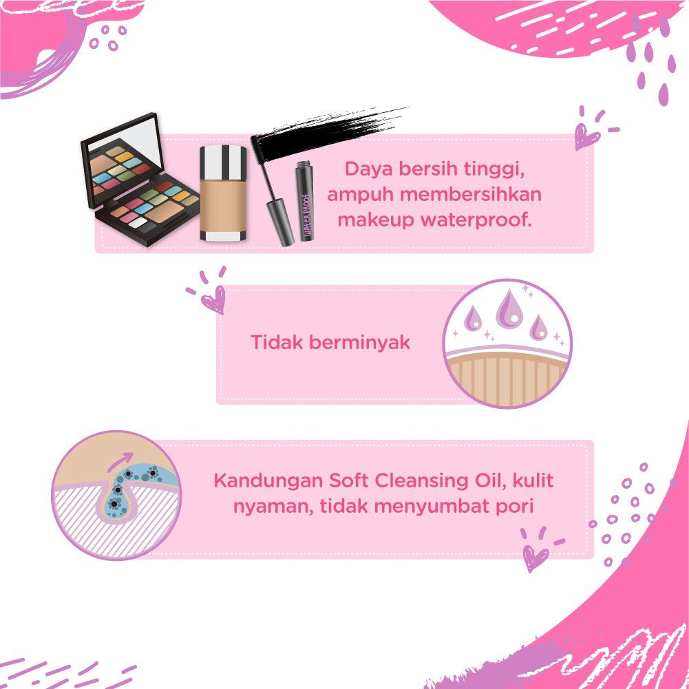 Biore Make Up Remover Cleansing Oil Untuk Make Up Waterproof Non Comedogenic 150 ml