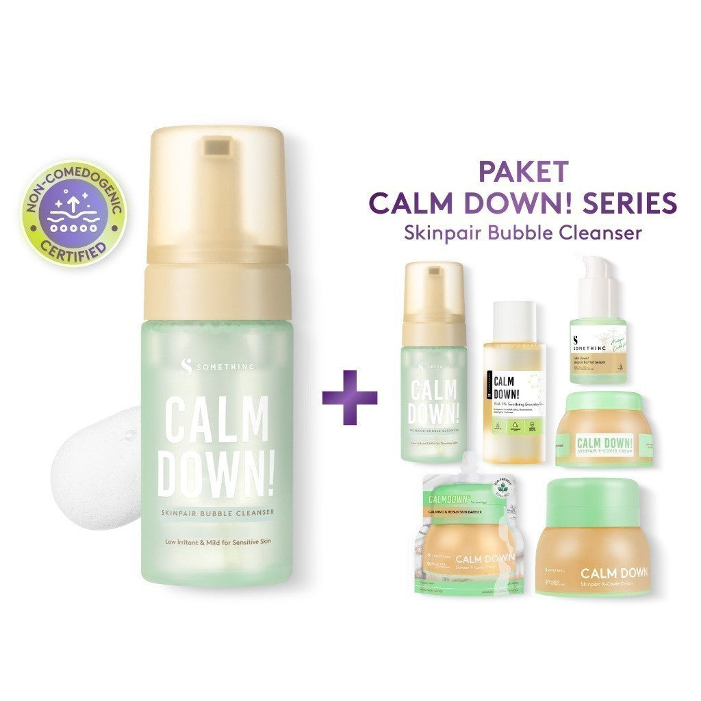 SOMETHINC [2 PCS] Paket Calm Down Series Skinpair Bubble Cleanser | Sabun Cuci Muka untuk Kulit Sensitif & Iritasi. Meredakan Kemerahan, Memperkuat Skin Barrier, Facial Wash untuk semua tipe kulit