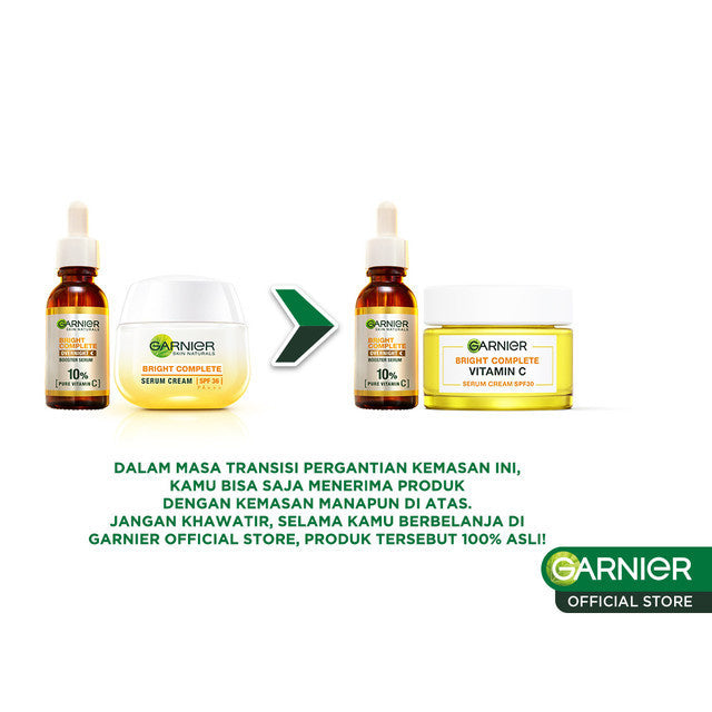 Garnier Vitamin C Night Kit Bright Complete Overnight Serum 30ml + Bright Complete Night Cream 50ml - Skincare
