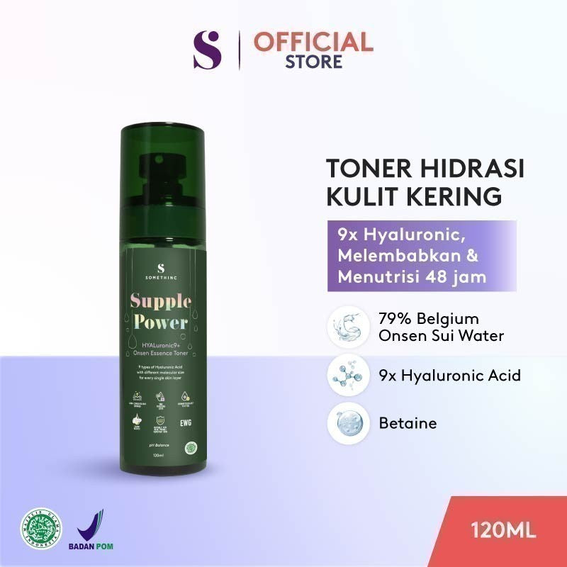 SOMETHINC SUPPLE POWER Hyaluronic 9+ Onsen Essence Toner - Toner yang Menghidrasi Kulit, Melembabkan Kulit Kering, Non comedogenic, Cocok untuk kulit sensitif