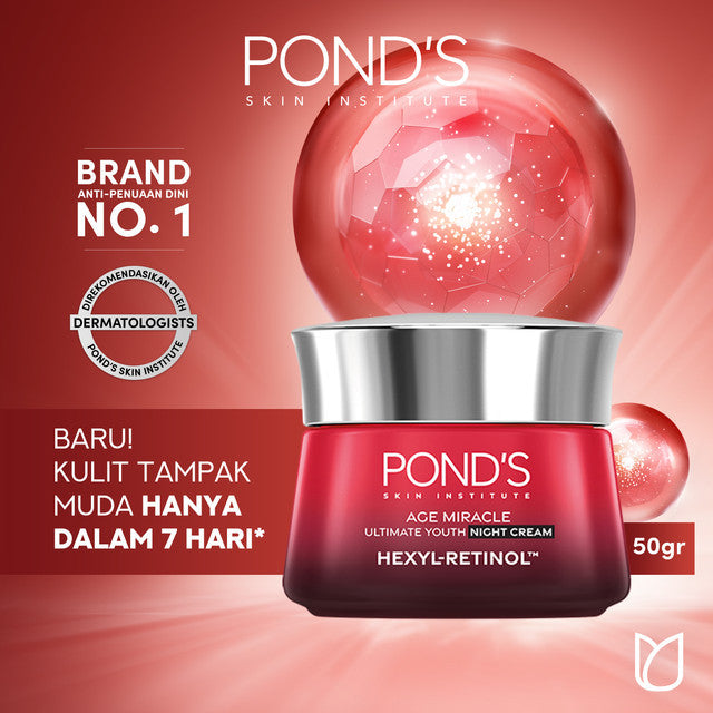 Buy 1 Pond's Age Miracle Night Serum 30g + 1 Ponds Age Miracle Night Cream 50g Free Ponds Age Miracle FM Day Cream 9g