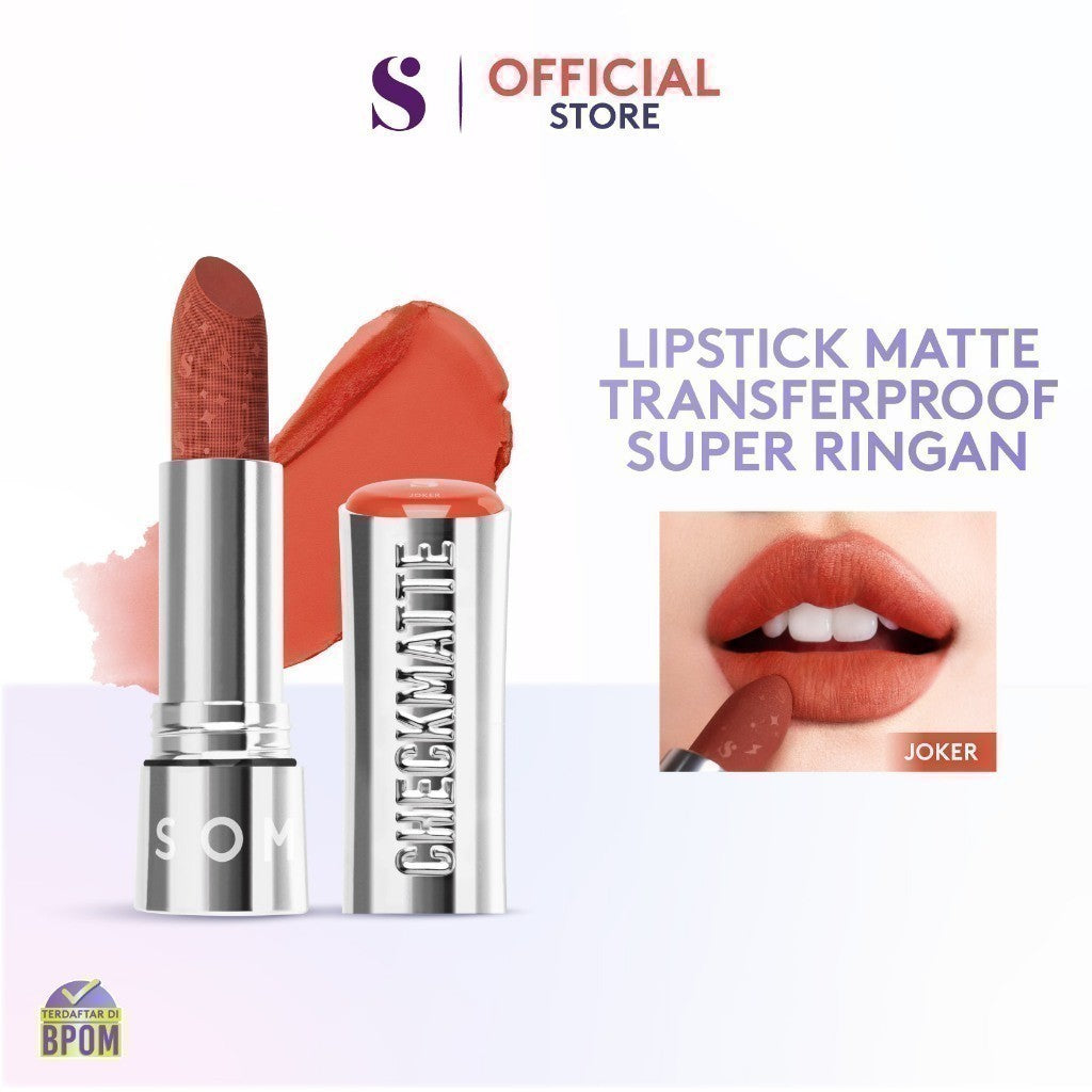 SOMETHINC [2 PCS] Clean Girl Makeup Starter Kit - Hooman Loose Powder, Checkmatte Transferproof Lipstick
