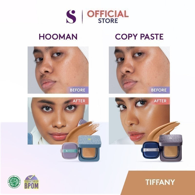 SOMETHINC [2 PCS] Forever Stay x Cushion (FOREVER STAY Waterproof Liquid Eyeliner x HOOMAN Breathable Cushion Cover SPF 35 PA++++ x COPY PASTE Breathable Mesh Cushion SPF 33 PA++) |Cushion Dengan Skin Matte Finish Anti Greasy | Cushion Dengan Healthy Glow