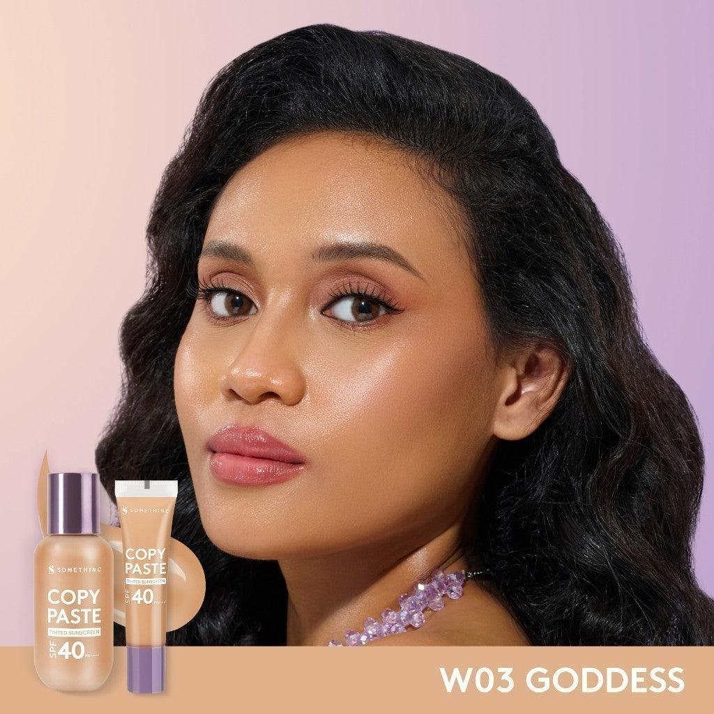 SOMETHINC Copy Paste Tinted Sunscreen SPF 40 PA++++ - Skin Tint Ringan Dengan Finish Dewy | Meratakan Warna Kulit Serta Melindungi Wajah Dari UVA & UVB, Mengandung skincare dan Tahan Lama