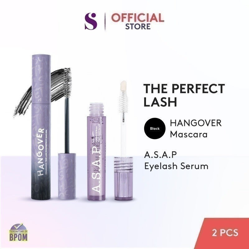 SOMETHINC Hangover Voluminous Fiber Lash Smudgeproof Mascara - Waterproof Mascara, Tahan Lama, Dengan Efek Lashlift Instan yangTahan 24 Jam | Memberikan Volume Yang Ekstra Pada Bulu Mata Tanpa Terlihat Clumpy | Waterproof, Smudgeproof, Sweatproof