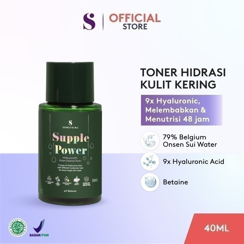 SOMETHINC SUPPLE POWER Hyaluronic 9+ Onsen Essence Toner - Toner yang Menghidrasi Kulit, Melembabkan Kulit Kering, Non comedogenic, Cocok untuk kulit sensitif