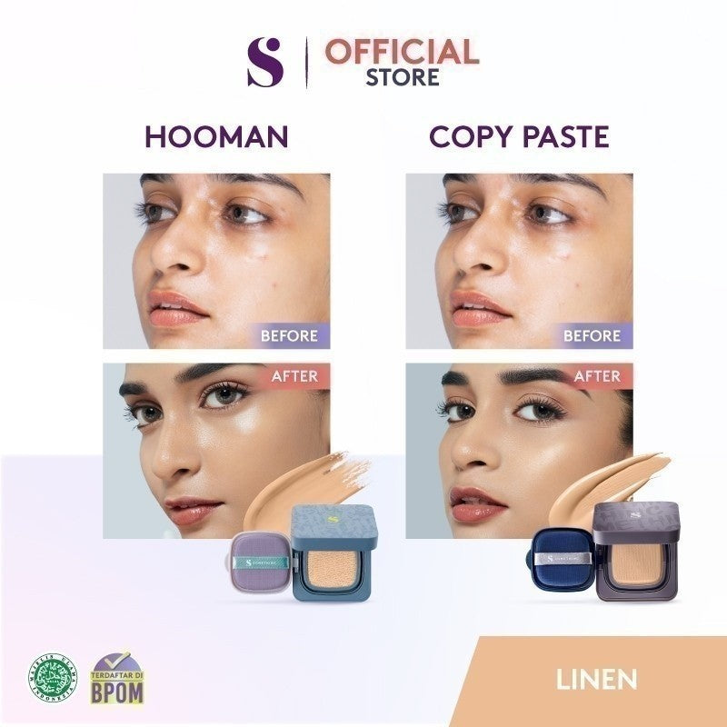 SOMETHINC [2 PCS] SRSLY x Cushion (SRSLY Balancer Make Up Setting Spray x HOOMAN Breathable Cushion Cover SPF 35 PA++++ x COPY PASTE Breathable Mesh Cushion SPF 33 PA++) | Cushion Dengan Skin Matte Finish Anti Greasy | Cushion Dengan Healthy Glow Finish
