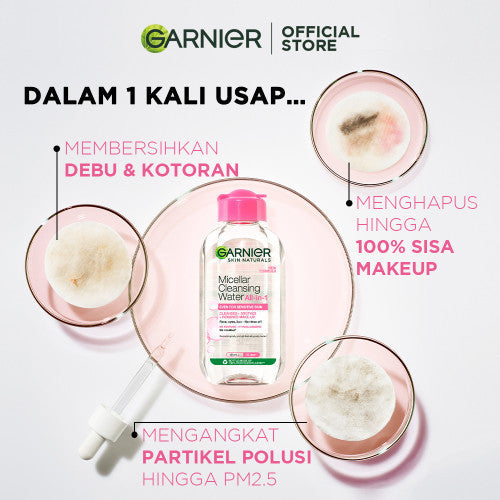 [PAKET HEMAT ISI 3] GARNIER Micellar Water Pink 400ml Skincare Cleansing - Pembersih Wajah & Make up Pink Blue Oil Vitamin C Rose Peeling Exfoliating Skincare Cleansing