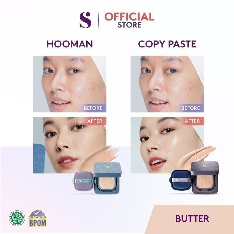 SOMETHINC [2 PCS] SRSLY x Cushion (SRSLY Balancer Make Up Setting Spray x HOOMAN Breathable Cushion Cover SPF 35 PA++++ x COPY PASTE Breathable Mesh Cushion SPF 33 PA++) | Cushion Dengan Skin Matte Finish Anti Greasy | Cushion Dengan Healthy Glow Finish