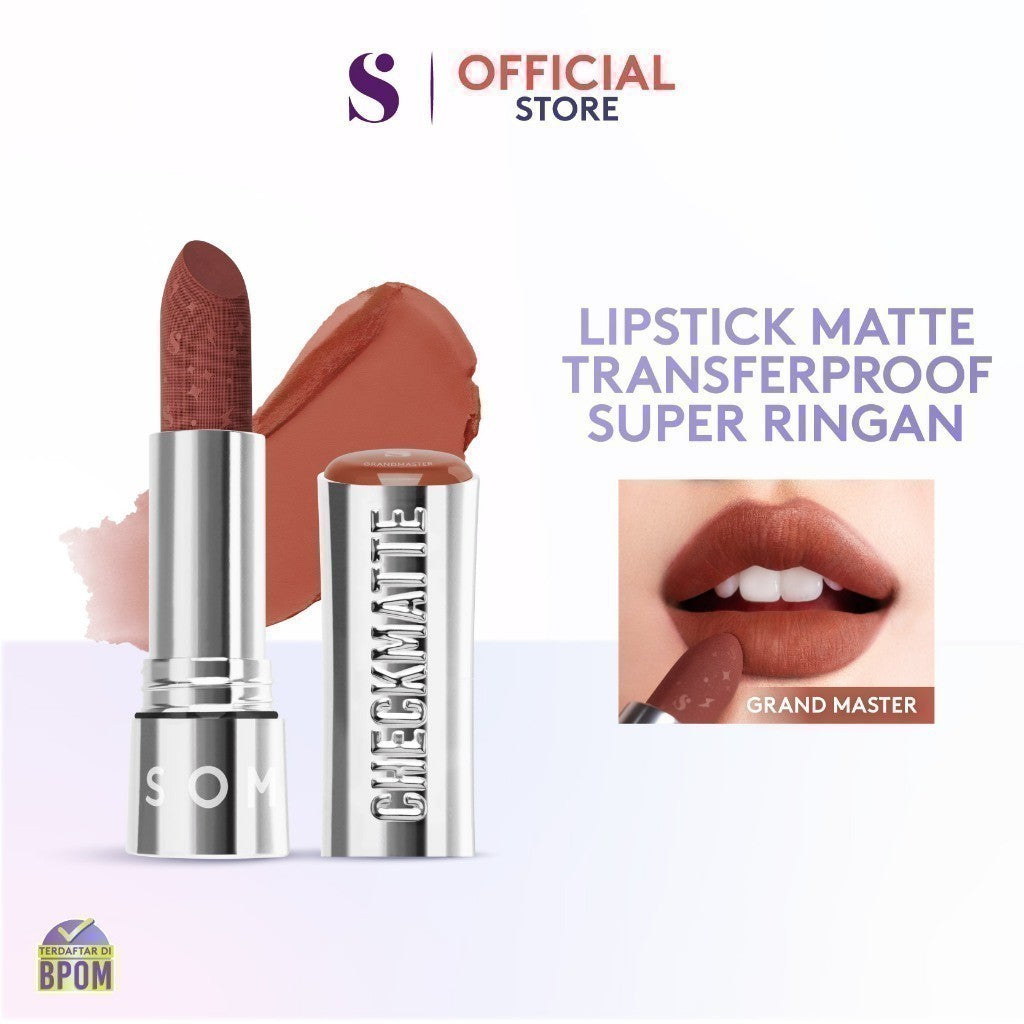 SOMETHINC [2 PCS] Clean Girl Makeup Starter Kit - Hooman Loose Powder, Checkmatte Transferproof Lipstick