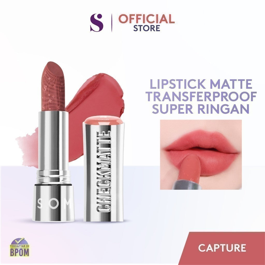 SOMETHINC Checkmatte Transferproof Lipstick - Lipstick Batang Transferproof, Nyaman Dan Tahan Digunakan Hingga 16 Jam | Mampu Menyamarkan Garis Di Bibir, Terasa Ringan, Dan Tidak Lengket, serta Smudgeproof