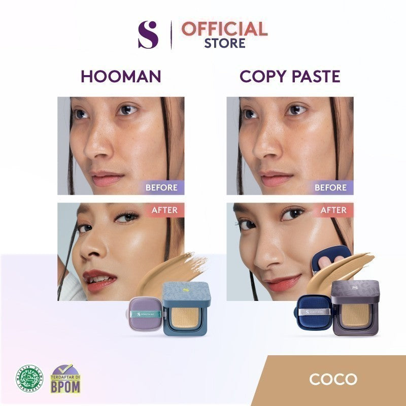 SOMETHINC [2 PCS] SRSLY x Cushion (SRSLY Balancer Make Up Setting Spray x HOOMAN Breathable Cushion Cover SPF 35 PA++++ x COPY PASTE Breathable Mesh Cushion SPF 33 PA++) | Cushion Dengan Skin Matte Finish Anti Greasy | Cushion Dengan Healthy Glow Finish
