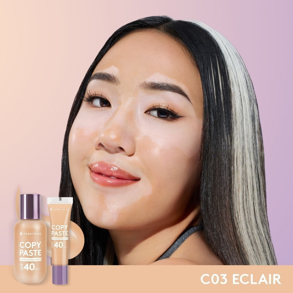 SOMETHINC Copy Paste Tinted Sunscreen SPF 40 PA++++ - Skin Tint Ringan Dengan Finish Dewy | Meratakan Warna Kulit Serta Melindungi Wajah Dari UVA & UVB, Mengandung skincare dan Tahan Lama
