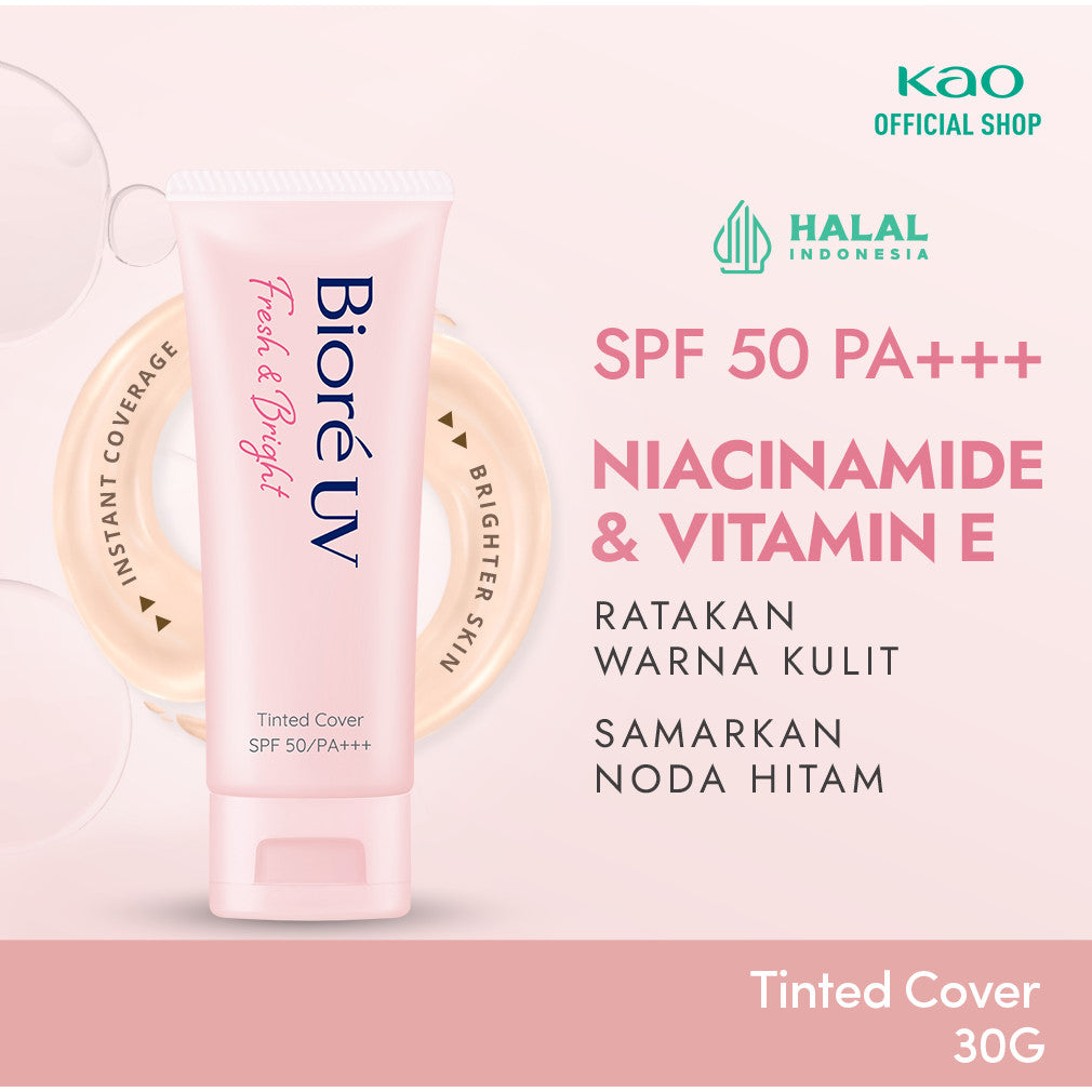 [Clear & Protection Pack] Sunscreen Biore UV Tinted Cover 30gr + Biore Makeup Remover Perfect Cleansing Water 90ml