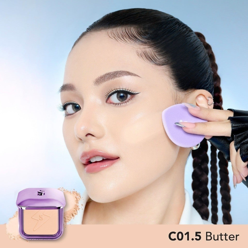 SOMETHINC Copy Paste COVERBLUR Powder Foundation - Seamless Powder Foundation Dengan Formula Zero-Cakey, Zero-Cracky, Dan Zero-Pores*| Coverage Medium to Full, Mampu Meratakan Warna Wajah, Memperkecil Tampilan Pori, Dan Menghaluskan Tekstur Wajah