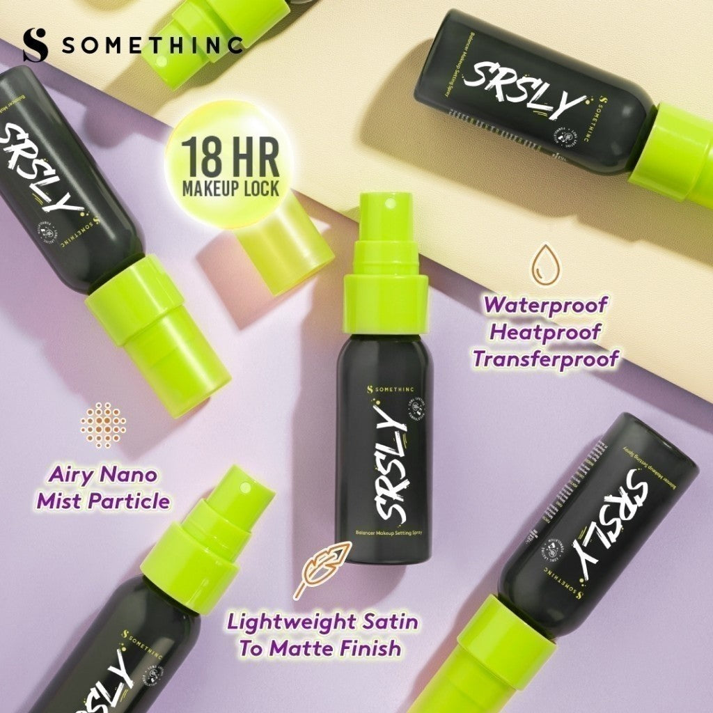 SOMETHINC [2 PCS] SRSLY x Cushion (SRSLY Balancer Make Up Setting Spray x HOOMAN Breathable Cushion Cover SPF 35 PA++++ x COPY PASTE Breathable Mesh Cushion SPF 33 PA++) | Cushion Dengan Skin Matte Finish Anti Greasy | Cushion Dengan Healthy Glow Finish