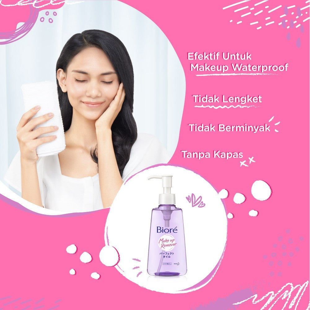 Biore Make Up Remover Cleansing Oil Untuk Make Up Waterproof Non Comedogenic 150 ml