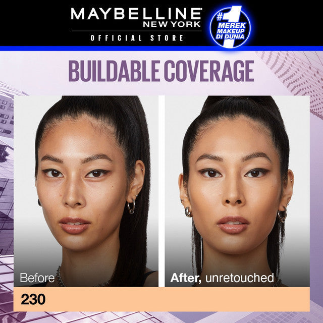 Maybelline Paket Makeup Face Kulit Kuning Langsat - Superstay Lumi Foundation 120 + Fit Me Compact Powder 118