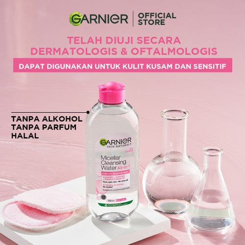 [PAKET HEMAT ISI 3] GARNIER Micellar Water Pink 400ml Skincare Cleansing - Pembersih Wajah & Make up Pink Blue Oil Vitamin C Rose Peeling Exfoliating Skincare Cleansing