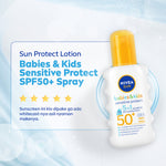 NIVEA SUN KIDS Body Lotion SPF Extra Protect Ultra Sensitive  SPF50+  200ml - Sunscreen anak bayi kulit sensitif lotion sunblock sunblok berenang outdoor SPF UV harian cepat meresap tidak lengket tekstur ringan - Vitamin E