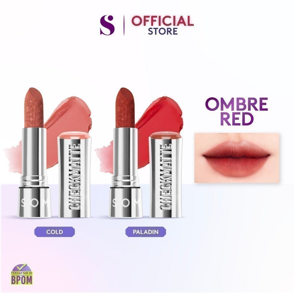 SOMETHINC Checkmatte Transferproof Lipstick - Lipstick Batang Transferproof, Nyaman Dan Tahan Digunakan Hingga 16 Jam | Mampu Menyamarkan Garis Di Bibir, Terasa Ringan, Dan Tidak Lengket, serta Smudgeproof