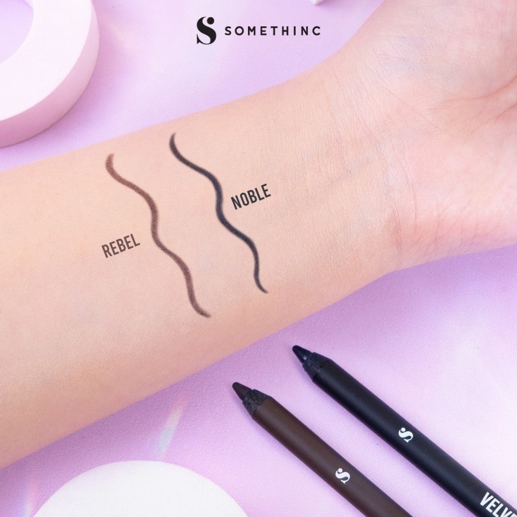 SOMETHINC Velvet Sugar Kohl Waterproof Gel Eyeliner - Eyeliner Pensil Warna Hitam & Gold Mudah Digunakan Pemula
