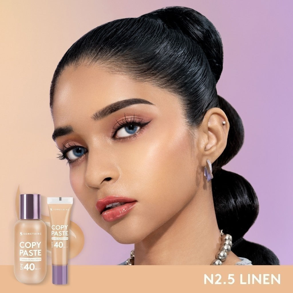 SOMETHINC [3 PCS] Favourite Must Have Makeup (Copy Paste Tinted Sunscreen SPF 40 PA++++ Skin Tint,  Hooman Under Control HD Blur Loose Powder, HANGOVER Voluminous Fiber Lash Smudgeproof Mascara)