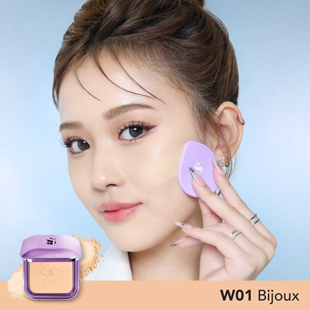 SOMETHINC Copy Paste COVERBLUR Powder Foundation - Seamless Powder Foundation Dengan Formula Zero-Cakey, Zero-Cracky, Dan Zero-Pores*| Coverage Medium to Full, Mampu Meratakan Warna Wajah, Memperkecil Tampilan Pori, Dan Menghaluskan Tekstur Wajah