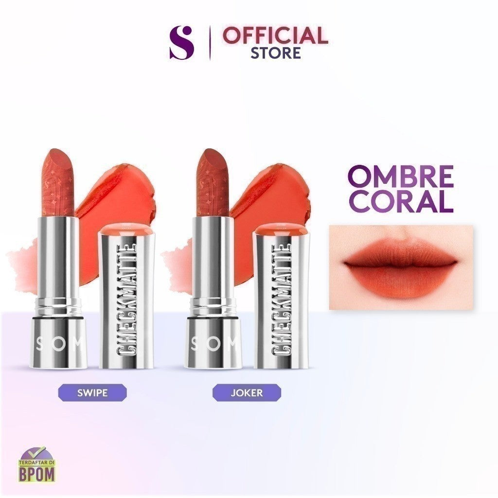 SOMETHINC Checkmatte Transferproof Lipstick - Lipstick Batang Transferproof, Nyaman Dan Tahan Digunakan Hingga 16 Jam | Mampu Menyamarkan Garis Di Bibir, Terasa Ringan, Dan Tidak Lengket, serta Smudgeproof