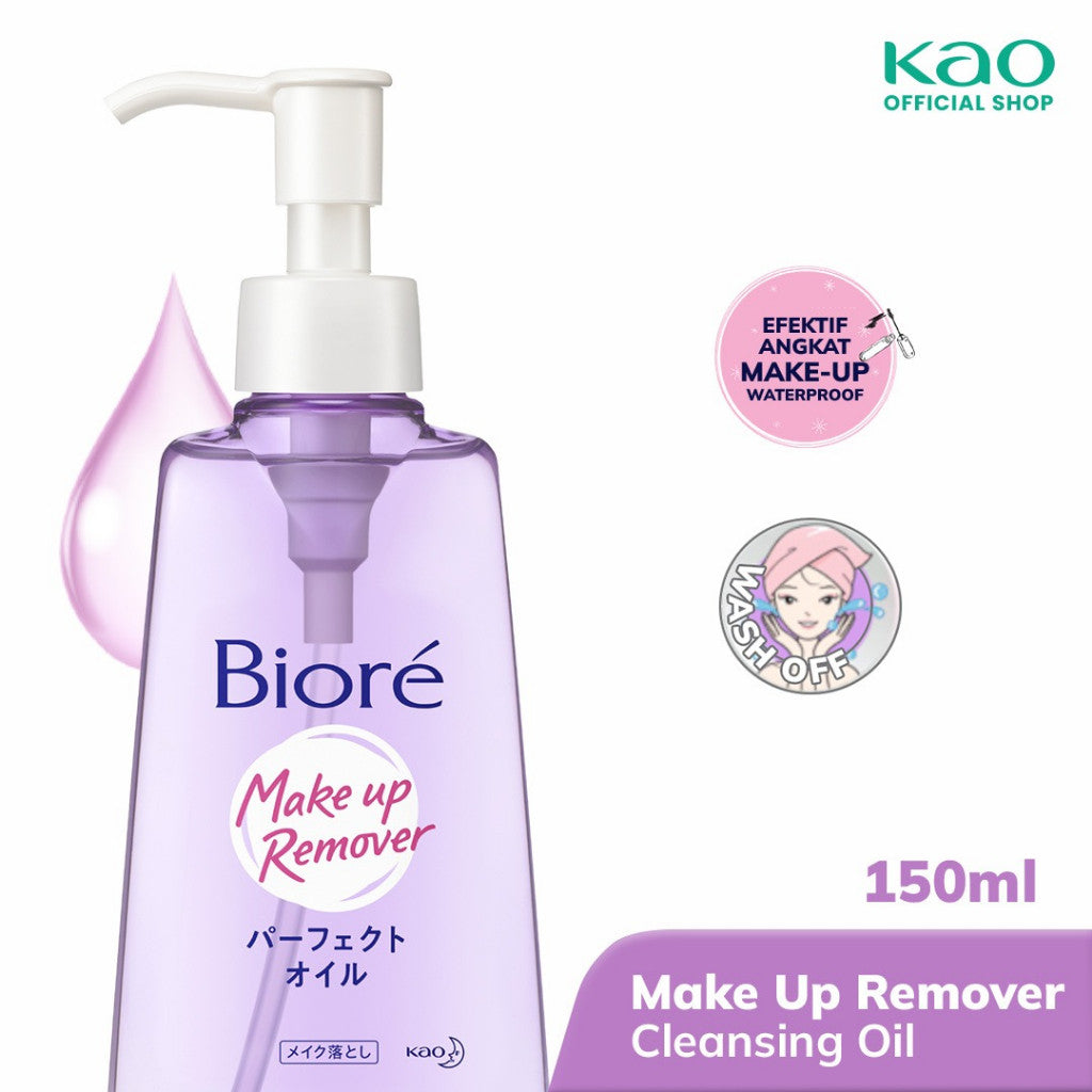 Biore Make Up Remover Cleansing Oil Untuk Make Up Waterproof Non Comedogenic 150 ml