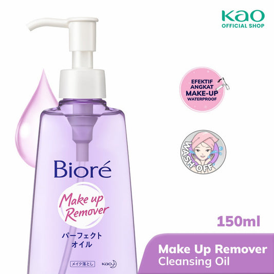 Biore Make Up Remover Cleansing Oil Untuk Make Up Waterproof Non Comedogenic 150 ml
