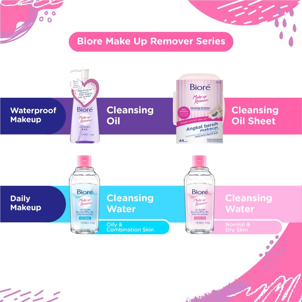 Biore Make Up Remover Cleansing Oil Untuk Make Up Waterproof Non Comedogenic 150 ml