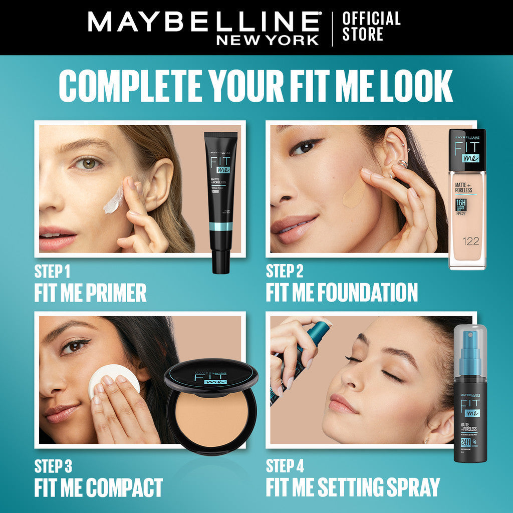 MAYBELLINE OFFICIAL Paket Hemat Face Makeup Fit Me Primer + Liquid Foundation 220 + Concealer 30 | Kulit Sawo Matang