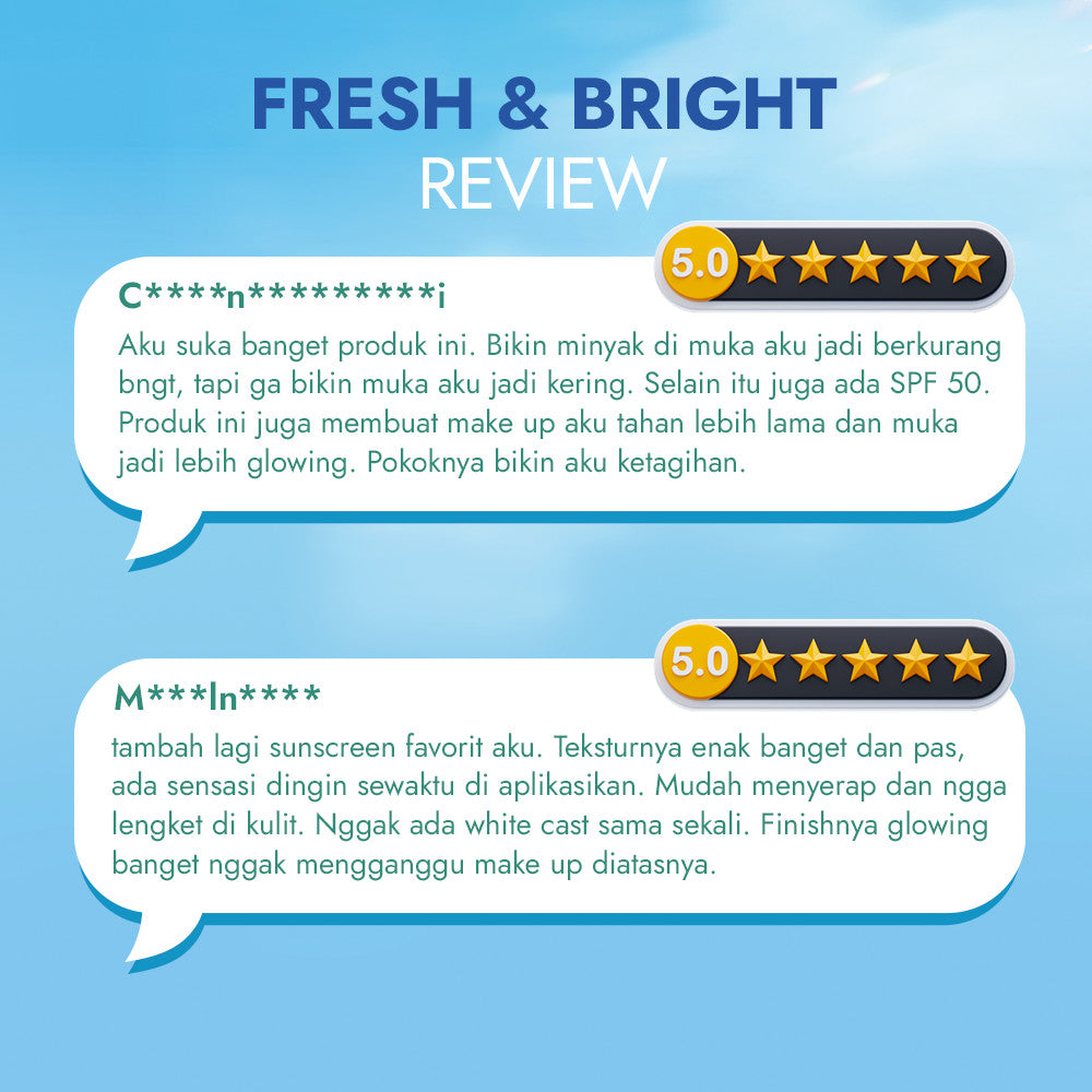 Biore UV Fresh & Bright Skincare Sunscreen 30GR Oil Control Soothing Aloe 30GR SPF 50 PA+++ Twinpack