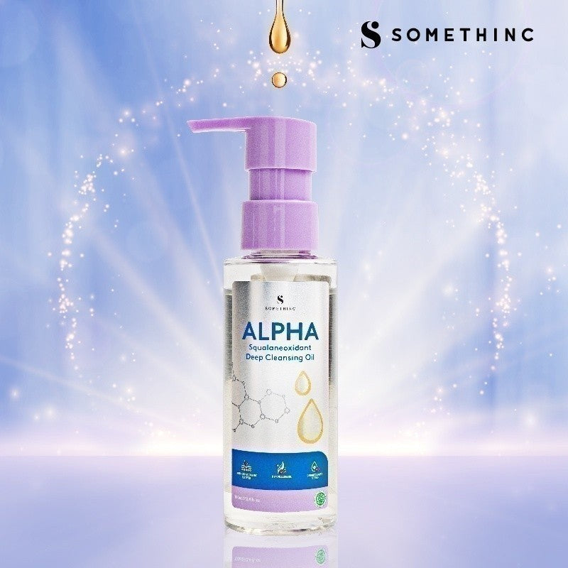 SOMETHINC Alpha Squalaneoxidant Deep Cleansing Oil  - Pembersih Makeup Waterproof, Non comedogenic, Tidak Merusak Skin Barrier, Cocok untuk kulit sensitif
