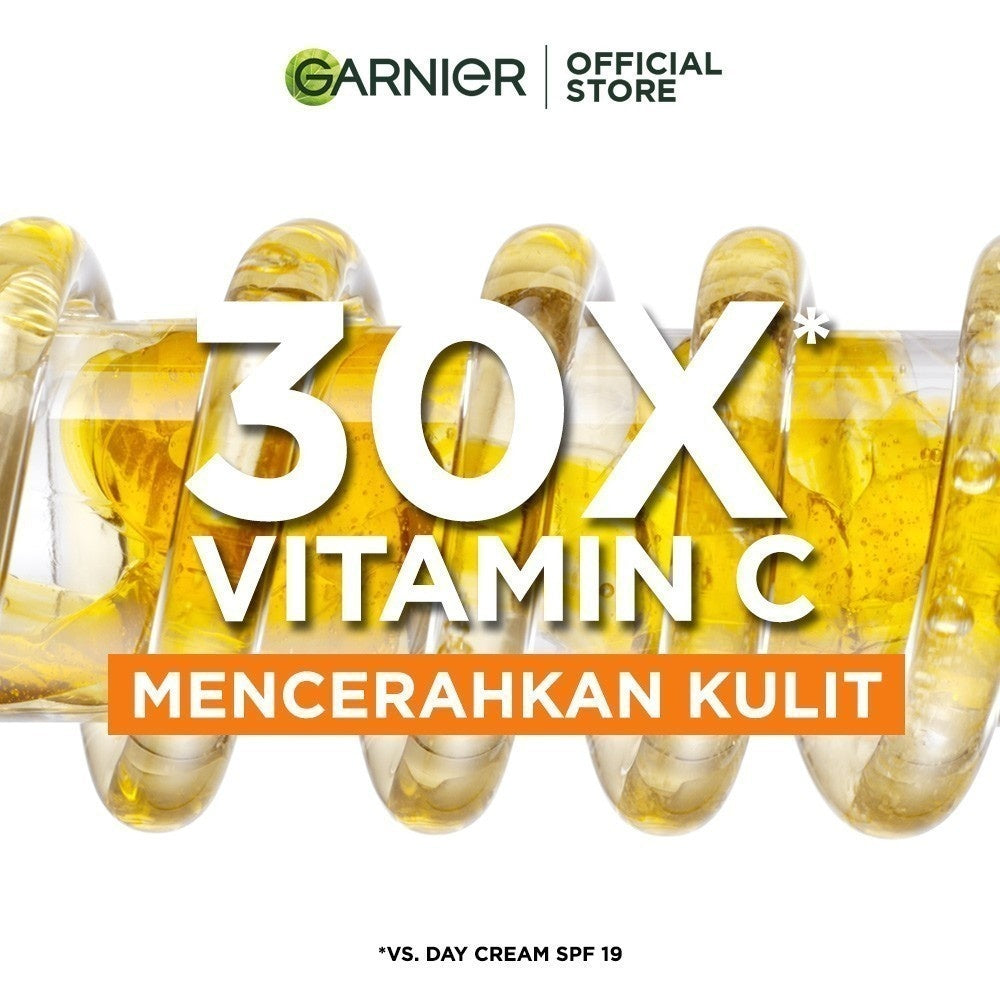 Paket Garnier Bright Complete Vitamin C Serum & Sunscreen Kit - Bright Complete Serum 30 ml + Super UV Invisible Serum Sunscreen SPF 50+ PA++++ 30ml