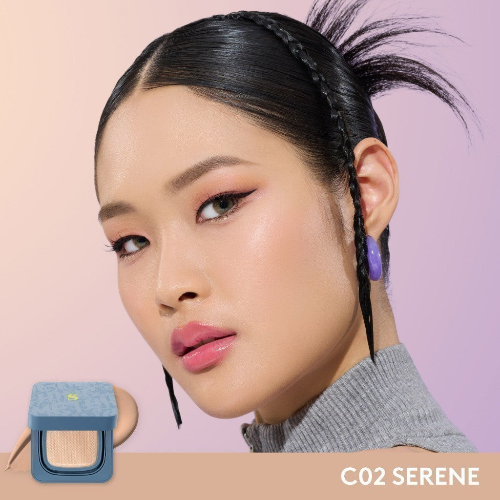 SOMETHINC HOOMAN Breathable Cushion Cover SPF 35 PA++++ - Cushion Dengan Skin Matte Finish Anti Greasy, Anti Cakey, Dan Anti Cracking | Mampu Menyamarkan Pori, Meratakan Warna Kulit, Ringan Digunakan Di Wajah, Memproteksi Kulit Dari Sinar Matahari