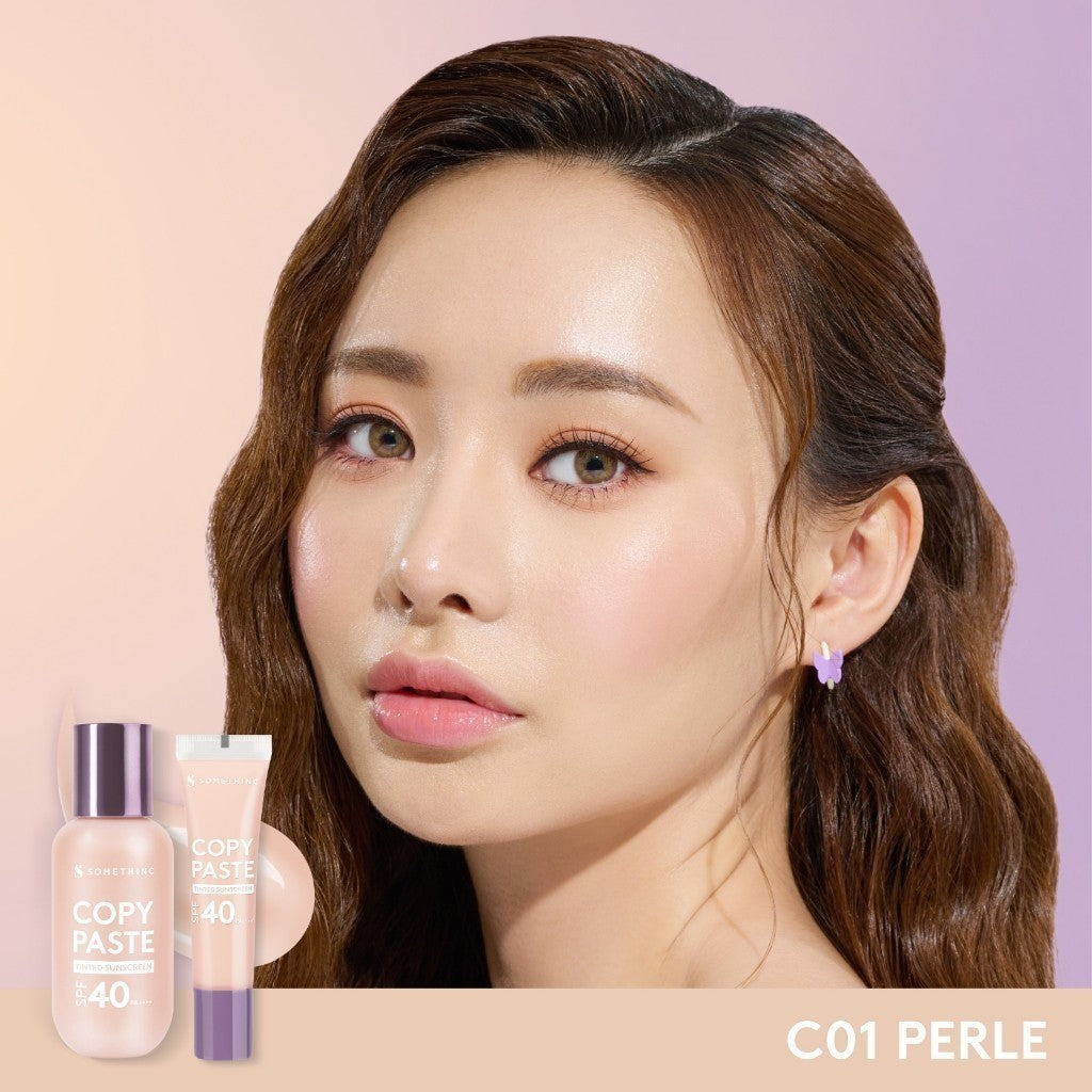 SOMETHINC Copy Paste Tinted Sunscreen SPF 40 PA++++ - Skin Tint Ringan Dengan Finish Dewy | Meratakan Warna Kulit Serta Melindungi Wajah Dari UVA & UVB, Mengandung skincare dan Tahan Lama