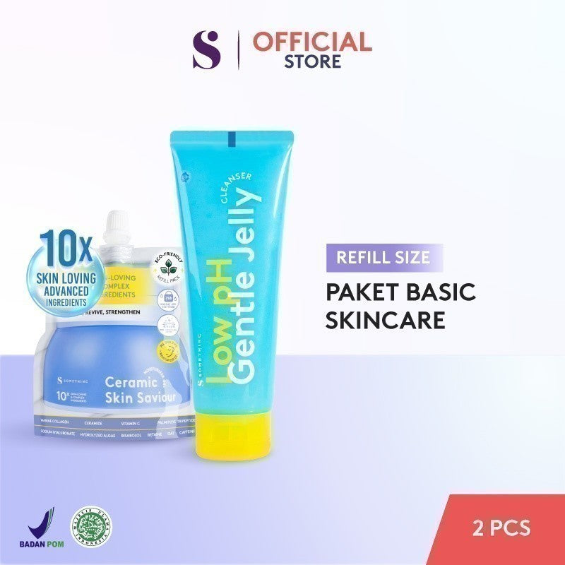 [BUNDLE HEMAT] SOMETHINC Basic Skincare Kit - (Low pH Gentle Jelly Cleanser & Ceramic Skin Saviour Moisturizer Gel)