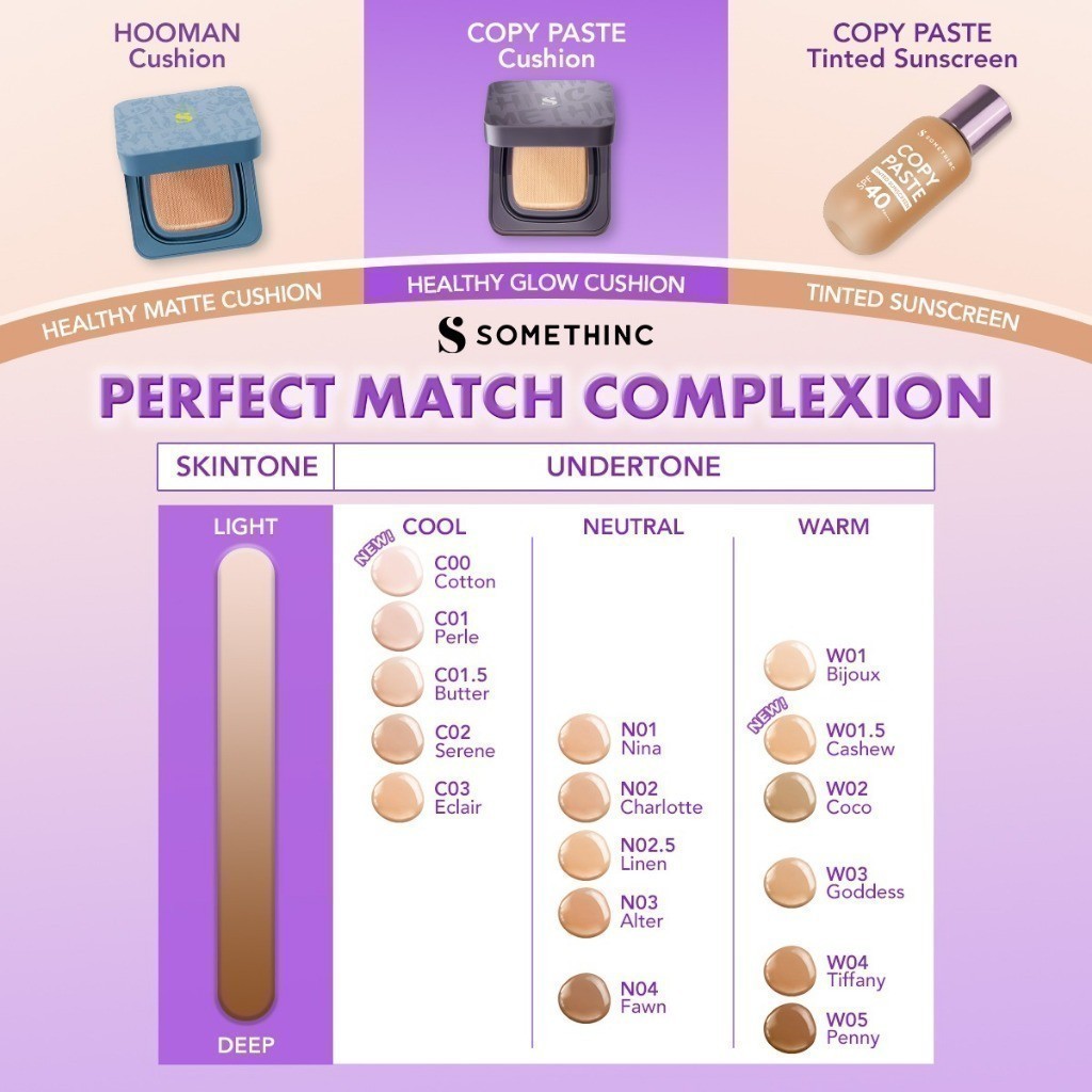 [BEST BUNDLE] SOMETHINC [2 PCS] Perfect Makeup Base Duo - Copy Paste Cushion + Hooman Under Control Loose Powder | Bedak Tabur Super Halus Untuk Menahan Minyak Hingga 16 Jam | Cushion Dengan Healthy Glow Finish, Ringan Di Wajah