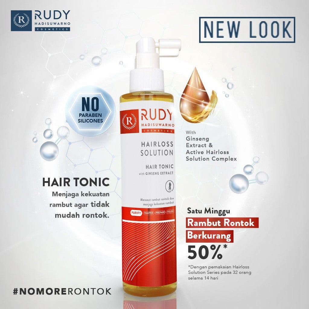 Rudy Hadisuwarno Cosmetics Hairlos Solution Tonic 100ml Tonic Rambut Mengurangi Rambut Rontok