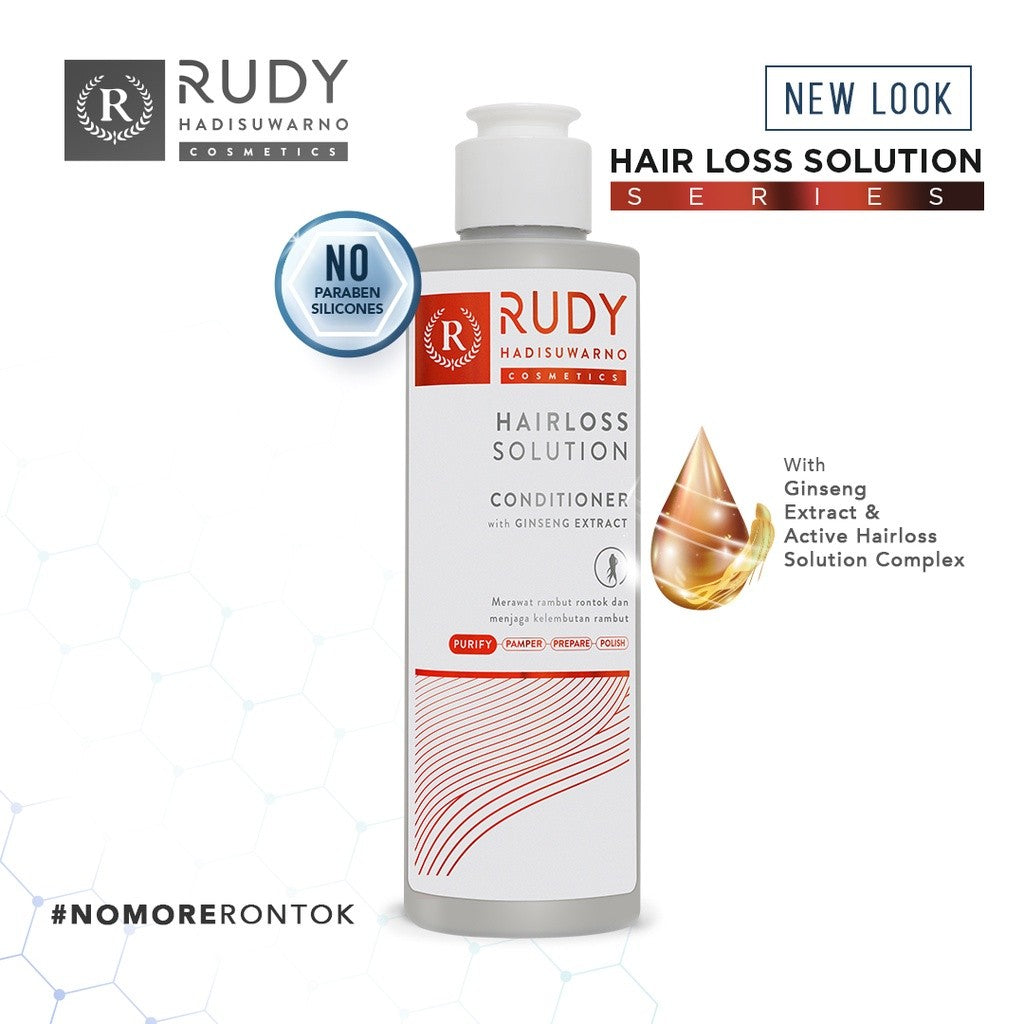 Rudy Hadisuwarno Cosmetics Hairlos Solution Conditioner 200ml Pelembab Rambut Mengurangi Kebotakan Rambut