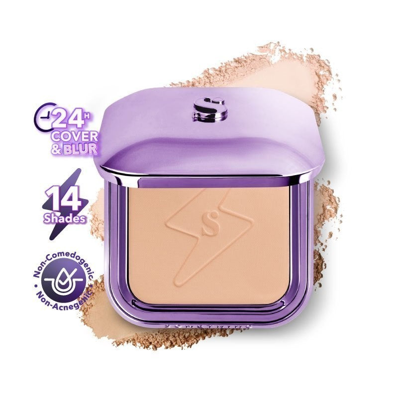 SOMETHINC Copy Paste COVERBLUR Powder Foundation - Seamless Powder Foundation Dengan Formula Zero-Cakey, Zero-Cracky, Dan Zero-Pores*| Coverage Medium to Full, Mampu Meratakan Warna Wajah, Memperkecil Tampilan Pori, Dan Menghaluskan Tekstur Wajah